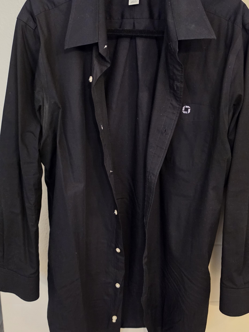 Chase Bank Lands' End Black Long-Sleeve Button-Up Shirt